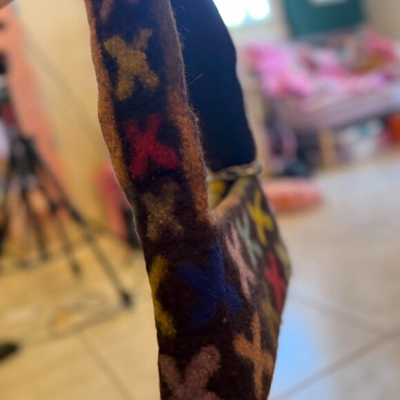 Carboot handmade made to order very very rare felted shoulder bag made cross - Picture 4 of 9